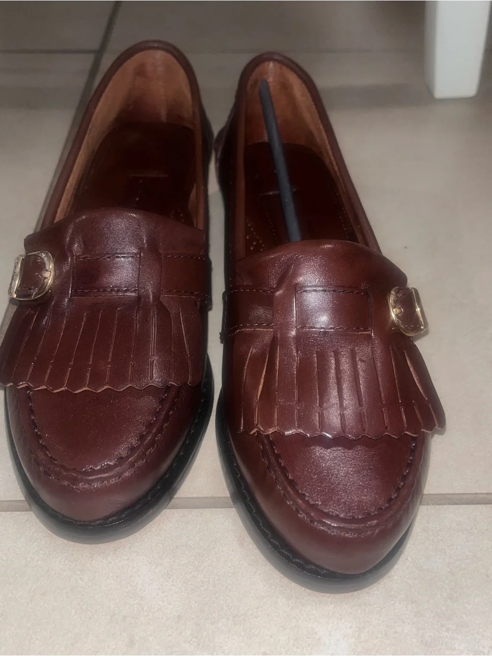 Women's Brown Tassel Kiltie Loafers - Picture 2 of 5